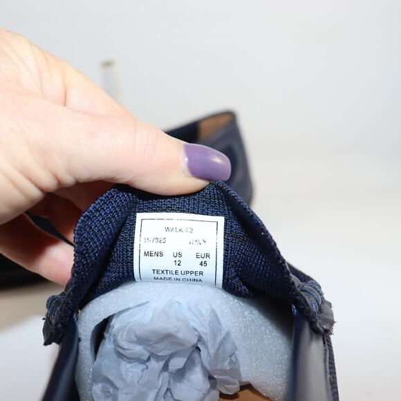 Aston Marc Navy Knit Loafers | Men’s Size 12 | Lightweight Slip-On Dress Casual - Picture 6 of 6